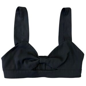 Zara black bow-front bralette crop top Size Medium